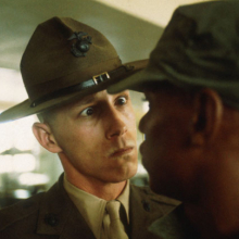 Thomas Hoepker: A US Marine drill sergeant delivers a severe reprimand to a recruit, Parris Island, South Carolina