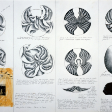 Judy Chicago: Study for C. Herschel, S. Anthony, E. Blackwell, and E. Smyth plates