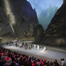 Presentation of Pierre Cardin’s Spring 2017 collection at the Yellow River Stone Forest National Geological Park in Baiyin, China