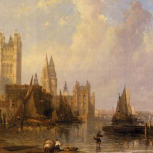 David Roberts: The Houses of Parliament from Millbank