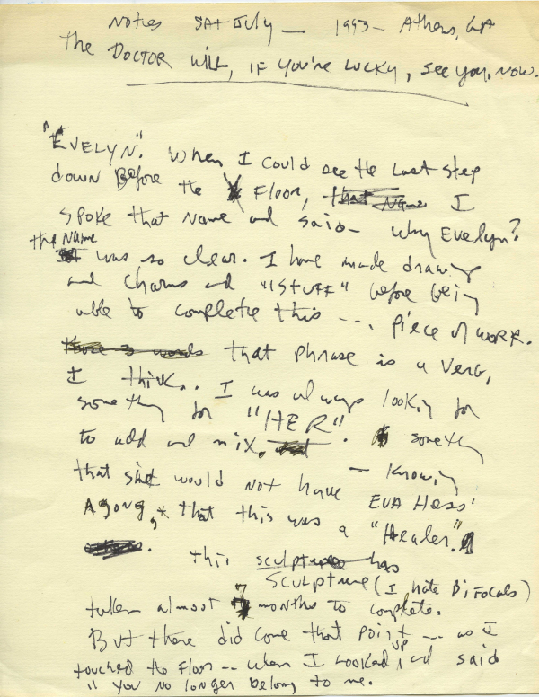 Beverly Buchanan: Untitled (The doctor will if you're lucky see you now)