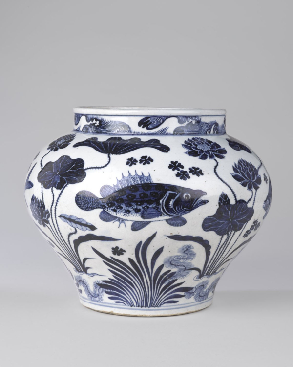 Wine Jar with Fish and Aquatic Plants