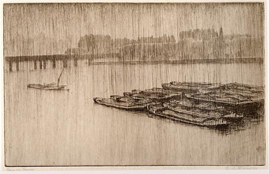 Bertha Jacques: Rain on Thames