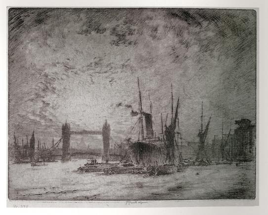 Joseph Pennell: Tower Bridge, Evening