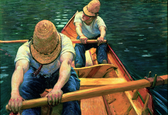 Gustave Caillebotte: Oarsmen Rowing on the Yerres
