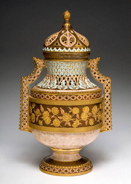 Edward Lycett, Faience Manufacturing Company: Covered Vase