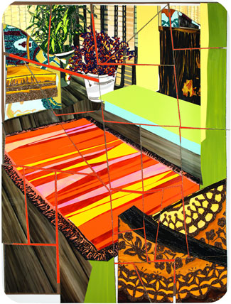 Mickalene Thomas: Interior: Two Chairs and Fireplace