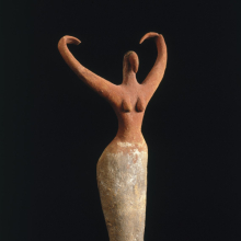 
                           
                           Female Figurine. Egypt, from Ma’mariya. Predynastic Period, Naqada II, circa 3500–3400 B.C.E. Terracotta, painted, 111⁄2 x 51⁄2 x 21⁄4 in. (29.2 × 14 × 5.7 cm). Brooklyn Museum, Charles Edwin Wilbour Fund, 07.447.505
                           
                           