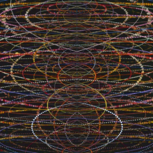<p>Fred Tomaselli (American, b. 1956). <i>Echo</i>, <i>Wow, and Flutter</i>, 2000. Leaves, pills, photocollage, acrylic, and resin on wood panel, 84 × 120 in. (213.4 × 304.8 cm). Albright-Knox Art Gallery, Buffalo, New York. James G. Forsyth Fund</p>