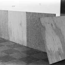 <p>Installation view of the exhibition <i>955,000</i> including construction made following instructions provided by Richard Serra; Vancouver Art Gallery, University of British Columbia, Vancouver, January 13–February 8, 1970; organized by Lucy R. Lippard. Vancouver Art Gallery Archives. (Photo: Vancouver Art Gallery)</p>