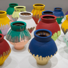 <p>Ai Weiwei (Chinese, b. 1957). <i>Colored Vases</i>, 2007‒10. Han Dynasty vases and industrial paint, dimensions variable. Courtesy of Ai Weiwei Studio. Photo by Cathy Carver</p>