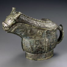 
                           
                           Ritual Wine Vessel (Guang). China, late Shang dynasty, 13th–11th century B.C.E. Bronze, 81⁄2 x 61⁄2 x 4 in. (21.6 × 16.5 × 10.2 cm). Brooklyn Museum, Gift of Mr. and Mrs. Alastair B. Martin, the Guennol Collection, 72.163a–b
                           
                           