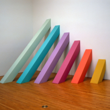 <p>Judy Chicago (American, b. 1939). <i>Rainbow Pickett</i>, 1965/2004. Latex paint on canvas-covered plywood, 126 × 126 × 110 in. (320 × 320 × 279.4 cm). Collection of David and Diane Waldman, Waldman Family Trust, Rancho Mirage, California. © Judy Chicago. Photo © Donald Woodman</p>