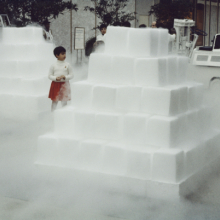 <p>Judy Chicago (American, b. 1939). <i>Dry Ice Environment</i> documentation, installed at Century City Mall, Los Angeles, 1967. Photo courtesy of Through the Flower Archives</p>