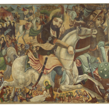 <p><em>Battle of Karbala</em>, late-19th–early-20th century. Abbas Al-Musavi. Isfahan, Iran. Oil on canvas, 72 × 118 in. (182.9 × 299.7 cm). Brooklyn Museum; Gift of K. Thomas Elghanayan in honor of Nourollah Elghanayan, 2002.6. (Photo: Christine Gant, Brooklyn Museum)</p>