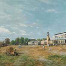 <p>Francisco Oller (Puerto Rican, 1833–1917). <em>Hacienda La Fortuna</em>, 1885. Oil on canvas, 26 × 40 in. (66 × 101.6 cm). Brooklyn Museum, Gift of Lilla Brown in memory of her husband John W. Brown, by exchange. Brooklyn Museum photograph</p>
