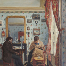 <p>Francisco Oller (Puerto Rican, 1833–1917). <em>The Student</em>, circa 1864. Oil on canvas, 25<sup>1</sup>⁄<sub>2</sub> × 21<sup>1</sup>⁄<sub>4</sub> in. (64.8 × 54 cm). Musée d’Orsay, Paris. © RMN – Grand Palais / Art Resource, New York. Photo by Herve Lewandowski</p>