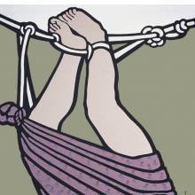 <p>Sonia Gutiérrez (born Colombia, 1947). <em>Y con unos lazos me izaron</em> (And they lifted me up with rope), 1979. Acrylic on canvas, 59<sup>1</sup>/<sub>16</sub> × 47<sup>1</sup>/<sub>4</sub> in. (150 × 120 cm). Museo de Arte Moderno La Tertulia, Cali, Colombia. © Sonia Gutiérrez</p>