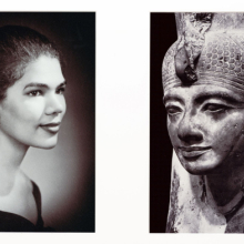 Lorraine O'Grady:  Miscegenated Family Album (Sisters IV), L: Devonia's sister, Lorraine; R: Nefertiti's sister, Mutnedjmet, 1980/1994