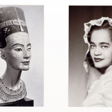 Lorraine O'Grady: Miscegenated Family Album (Sisters I), L: Nerfnefruaten Nefertiti; R: Devonia Evangeline O’Grady, 1980/1994