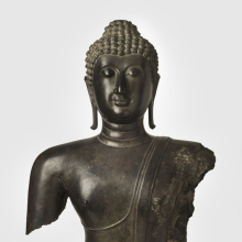 <p>Head and Torso of a Buddha<em>.</em> Thailand, 14th century. Bronze, 38 × 22 1/2 × 11 in. (96.5 × 57.2 × 27.9 cm.). Brooklyn Museum; Purchased with funds given by the Charles Bloom Foundation, Inc., in memory of Mildred and Charles Bloom, 88.94. Creative Commons-BY. (Photo: Brooklyn Museum)</p>