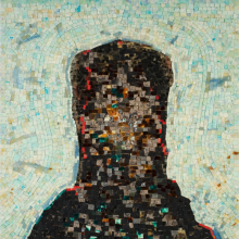 <p>Jack Whitten (American, born 1939). <em>Black Monolith II (For Ralph Ellison)</em>, 1994. Acrylic, molasses, copper, salt, coal, ash, chocolate, onion, herbs, rust, eggshell, razor blade on canvas, 58 × 52 in. (147.3 × 132.1 cm). Brooklyn Museum; William K. Jacobs, Jr. Fund, 2014.65. © Jack Whitten</p>