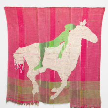<p>Diedrick Brackens (American, born 1989). <em>when no softness came</em>, 2019. Cotton and acrylic yarn, 96 × 96 in. (243.8 × 243.8 cm). Brooklyn Museum; Purchased with funds given by The LIFEWTR Fund at Frieze New York 2019, 2019.12. (Photo: courtesy of Various Small Fires L.A.)</p>