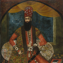 <p>Portrait of the Late Amir Qasim Khan, Iran, Qajar period, H. 1272 / 1855 <small>C.E.</small> Oil on canvas, 59 × 37 in. (149.9 × 94 cm). Brooklyn Museum, Gift of Mr. and Mrs. Charles K. Wilkinson, 73.145. (Photo: Brooklyn Museum)</p>