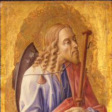 <p>Carlo Crivelli (Italian, Venetian, circa 1430/5–1494). <i>Saint James Major</i>, 1472. Tempera and gold on panel. Brooklyn Museum, Bequest of Helen Babbott Sanders, 78.151.10</p>