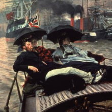 <p>James Tissot (French, 1836–1902). <i>The Thames</i>, 1876. Oil on canvas. Wakefield Art Gallery, Wakefield, England</p>