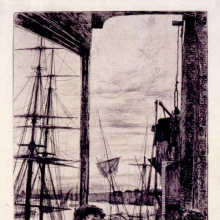 <p>James McNeill Whistler (American, 1834–1903). <i>Rotherhithe</i>, 1860. Etching and drypoint on Japan paper. The Baltimore Museum of Art. The George A. Lucas Collection. Purchased with funds from the State of Maryland, Laurence and Stella Bendann Fund, and contributions from individuals, foundations, and corporations throughout the Baltimore community</p>