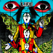 <p>Gilbert & George. <i>Life</i>, from <i>Death Hope Life Fear</i>, 1984. 95<sup>1</sup>⁄<sub>4</sub> x 119<sup>1</sup>⁄<sub>4</sub> in. (241.9 × 302.9 cm). Tate, London, purchased 1990. © Gilbert & George</p>