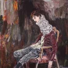 <p>Hernan Bas (American, born 1978). <i>The Burden (I Shall Leave No Memoirs)</i>, 2006. From the series <i>Dandies, Pansies and Prudes</i>. Acrylic and gouache on linen. The Rubell Family Collection, Miami</p>