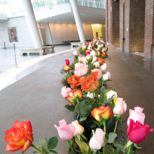 <p>Lee Mingwei (American, b. Taiwan, 1964). <i>The Moving Garden</i>, 2009. Installation view, Brooklyn Museum (2011). Stainless steel, granite, water, fresh flowers, 2 × 4.4 × 39.4 ft. (0.6 × 1.34 × 12 m). Collection of Amy and Leo Shih, Taichung, Taiwan</p>