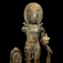 <p><i>Vishnu</i>. Eastern India (West Bengal) or Bangladesh, Gupta period, 5th century. Terracotta, 35<sup>7</sup>⁄<sub>16</sub> x 17<sup>5</sup>⁄<sub>16</sub> in. (90 × 44 cm). Private collection</p>