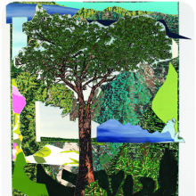 <p>Mickalene Thomas (American, b. 1971). <i>Landscape with Tree</i>, 2012. Mixed-media collage. Collection of Sandra and Michael Kamen</p>