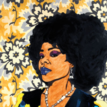 
                           
                           Mickalene Thomas (American, b. 1971). Din, une très belle négresse #2, 2012. Rhinestones, acrylic paint, and oil enamel on wood panel, 102 × 84 × 2 in. (259.1 × 213.4 × 5.1 cm). Private Collection, Boston. Courtesy of the artist, Lehmann Maupin Gallery, New York, and Suzanne Vielmetter Los Angeles Projects. © Mickalene Thomas, Lehmann Maupin Gallery, New York, and Suzanne Vielmetter Los Angeles Projects. Photo by Christopher Burke Studio
                           
                           