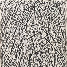 <p>Abraham Walkowitz (American, b. Siberia, 1878–1965). <i>Improvisations of New York</i>, 1914. Ink on paper mounted to backing paper, 10<sup>1</sup>⁄<sub>2</sub> x 7<sup>1</sup>⁄<sub>4</sub> in. (26.7 × 18.4 cm). Brooklyn Museum, Bequest of Mrs. Carl L. Selden, 1996.157.31</p>