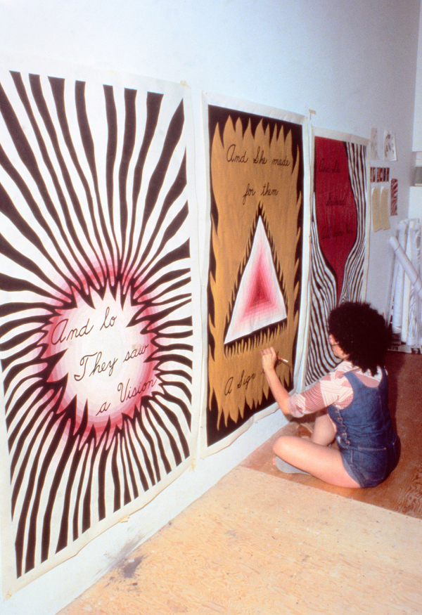 Judy Chicago Designing the Entry Banners, 1978