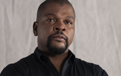 <p>Kehinde Wiley and Hilton Als</p>