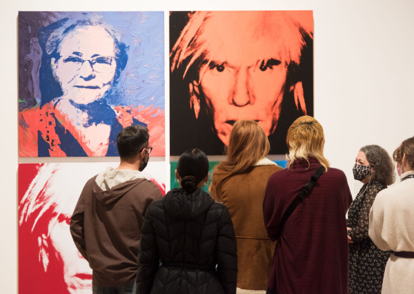 Visitors at Andy Warhol: Revelation, Brooklyn Museum, November 19, 2021–June 19, 2022