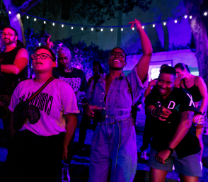 People dancing and smiling