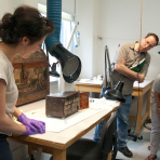 Teachers in the conservation lab