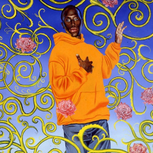 <p>Kehinde Wiley (American, b. 1977). <i>Passing/Posing, (Assumption)</i>, 2003, Oil on canvas. Brooklyn Museum, Mary Smith Dorward Fund</p>