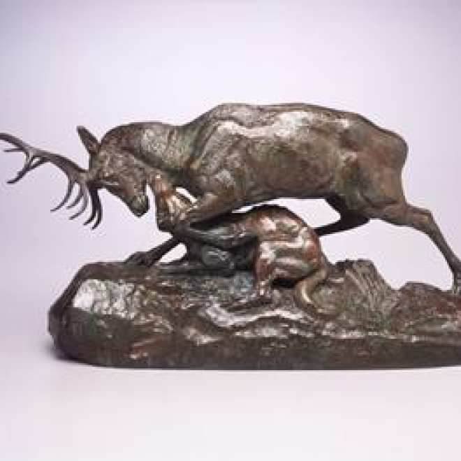 Wolf Holding a Stag by the Throat, Model