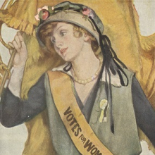 <p>M. Greene Blumenschein. <i>“Votes for Women” Postcard</i>, circa 1915. Postcard. Sophia Smith Collection, Smith College, Northampton, Massachusetts</p>