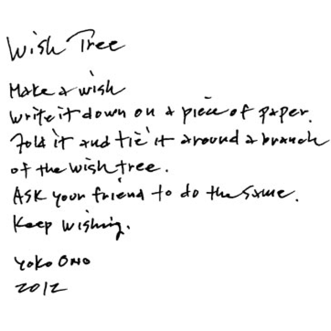 Yoko Ono: Wish Tree instructions