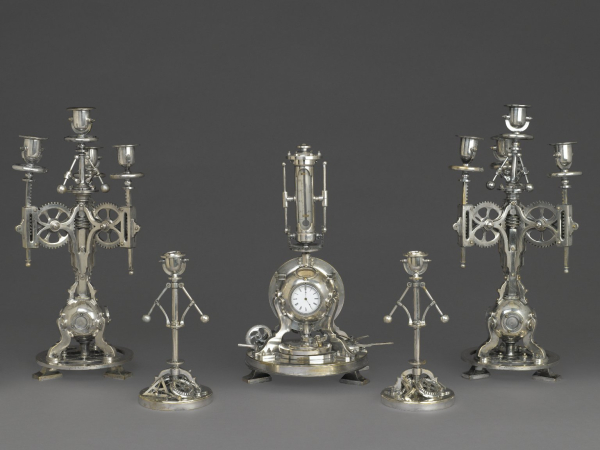 Guilmet Cie: Five-Piece Clock Garniture