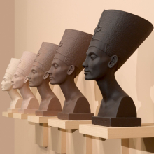 
                          
                          Grey Area (Brown version), 1993. Fred Wilson (American, b. 1954). Paint, plaster, and wood; five busts, each: 183⁄4 x 9 × 13 in. (47.6 × 22.9 × 33 cm); overall: 20 × 84 in. (50.8 × 213.4 cm). Brooklyn Museum; Bequest of William K. Jacobs, Jr., and bequest of Richard J. Kempe, by exchange, 2008.6a–j. (Photo: Sarah DeSantis and Jonathan Dorado, Brooklyn Museum) 
                          
                          