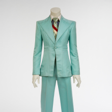 <p>Ice-blue suit, 1972. Designed by Freddie Burretti for the “Life on Mars?” video. Courtesy of The David Bowie Archive. Image © Victoria and Albert Museum</p>